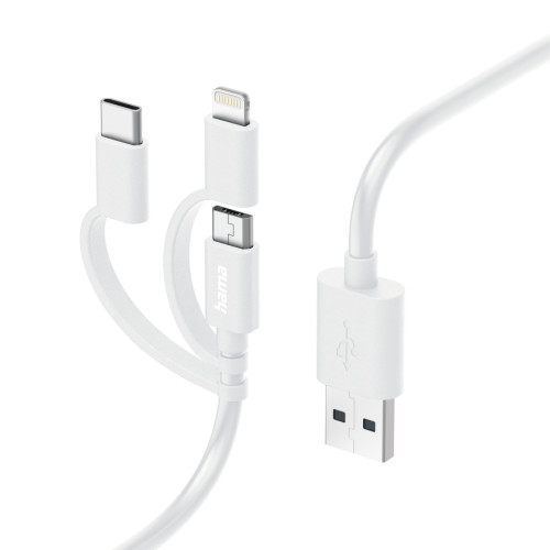 Hama 00201535 USB cable USB 2.0 1 m USB A Micro-USB B White