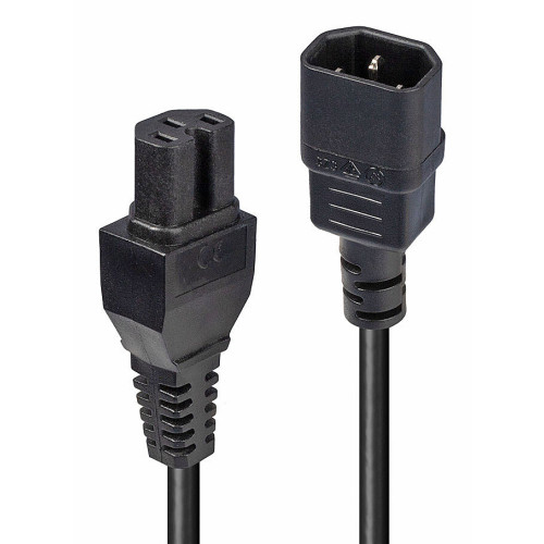 Lindy 2m IEC C14 to IEC C15 'Hot Condition' Power Cable, Black