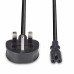 Lindy 1m UK 3 Pin Plug To IEC C7 Mains Power Cable, Black