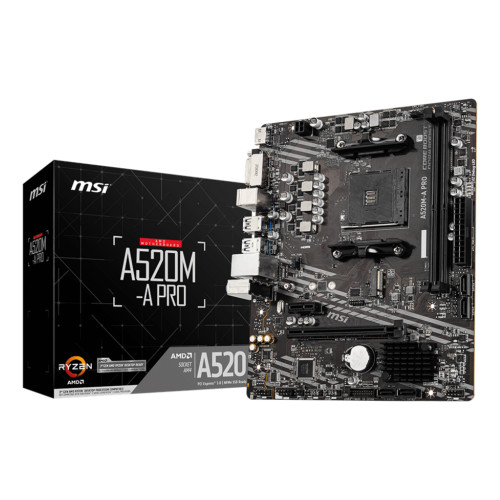 MSI A520M-A PRO motherboard AMD A520 Socket AM4 micro ATX