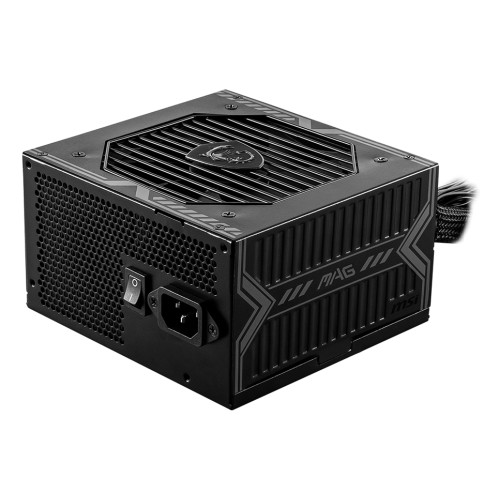 MSI MAG A550BN UK PSU '550W, 80 Plus Bronze certified, 12V Single-Rail, DC-to-DC Circuit, 120mm Fan, Non-Modular, Sleeved Cables, ATX Power Supply Unit, UK Powercord, Black'