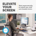 Fellowes Computer Monitor Stand with 5 Height Adjustments - Office Suites Monitor Riser with Storage Tray - Ergonomic Adjustable Monitor Stand for Computers - Max Weight 36KG/Max Size 28