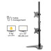 Fellowes Seasa Dual Stacking Monitor Arm - Freestanding Monitor Mount for 8KG 32 inch Screens - Ergonomic Adjustable Monitor Arm - Tilt 45° Pan 120° Rotation 360°, VESA 75 x 75/100 x 100 - Black