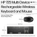 HP 720 Multi-Device Rechargeable Wireless Keyboard and Mouse Combo