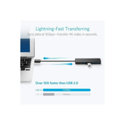 ANKER USB Hub - USB Type A - External - 4 USB Port(s) - 4 USB 3.0 Port(s) - PC