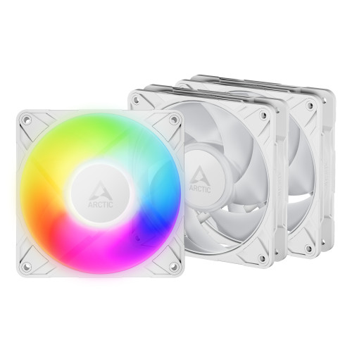 ARCTIC Freezer P12 Pro A-RGB (White) - 3 Pack 120 mm A-RGB PWM Fan with Cable Splitter