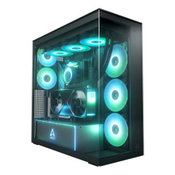 ARCTIC Xtender VG (Mirror Black) Premium E-ATX PC Case with Vertical GPU Mounting