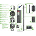 APC APDU9953 power distribution unit (PDU) 24 AC outlet(s) 0U Black