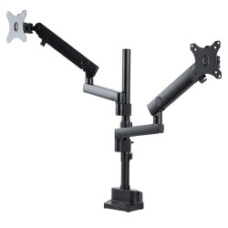 StarTech.com Desk Mount Dual Monitor Arm, Full Motion Monitor Mount for 2x VESA Displays up to 32" (17.6lb/8kg), Height Adjustable, Clamp/Grommet Mount, Mechanical Spring