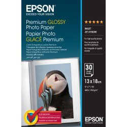 Epson Premium Glossy Photo Paper - 13x18cm - 30 Sheets White Premium-gloss