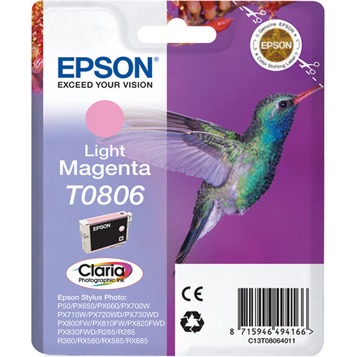 Epson Hummingbird Singlepack Light Magenta T0806 Claria Photographic Ink