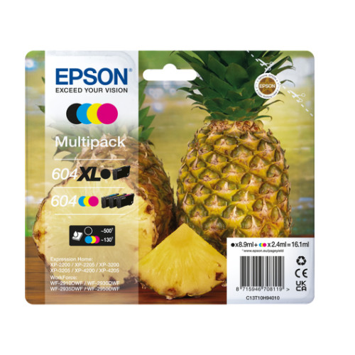 Epson 604XL ink cartridge 4 pc(s) Original High (XL) Yield Black, Cyan, Magenta, Yellow