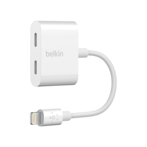 Belkin - Lightning Audio with Charge Adapter - White