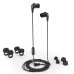 JLab Wired JBuds Pro with Universal Mic 3.5 mm TRRS Right-Angled - Black: Silicone Ear Cushion, Lightweight Design