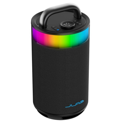 JLab Epic Party Portable Speaker - Black: Waterproof Bluetooth USB-C with LED Light