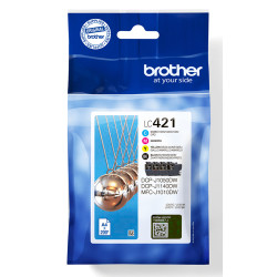 Brother LC421VALDR ink cartridge 4 pc(s) Original Black, Cyan, Magenta, Yellow