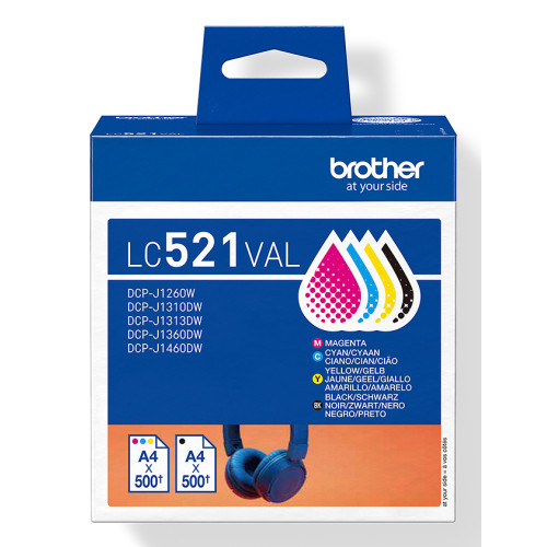 Brother LC521VAL Genuine Ink Cartridge Value Pack