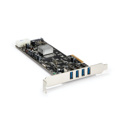 StarTech.com 4 Port USB 3.0 PCIe Card w/ 4 Dedicated 5Gbps Channels (USB 3.2 Gen 1) - UASP - SATA / LP4 Power - PCI Express Adapter Card