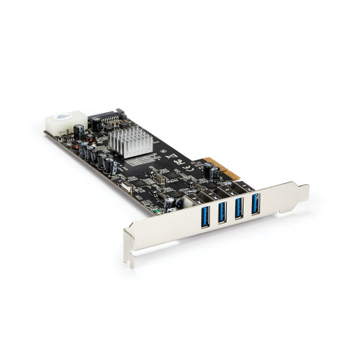 StarTech.com 4 Port USB 3.0 PCIe Card w/ 4 Dedicated 5Gbps Channels (USB 3.2 Gen 1) - UASP - SATA / LP4 Power - PCI Express Adapter Card