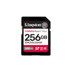 Kingston Technology 256GB Canvas React Plus SDXC UHS-II 280R/150W U3 V60 for Full HD/4K