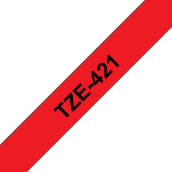 Brother TZE-421 label-making tape Black on red