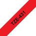 Brother TZE-431 label-making tape Black on red