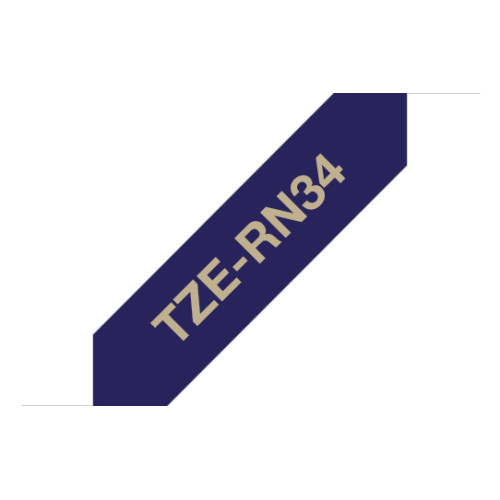 Brother TZE-RN34 label-making tape Gold on navy
