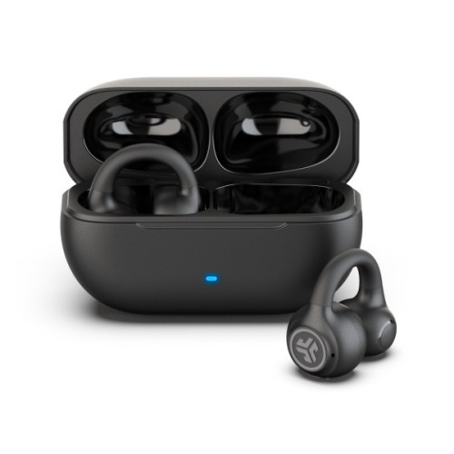 JLab Flex True Wireless Bluetooth Open-Ear Earbuds - Black: USB-C, Sweat-Resistant