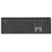 JLab Tastiera wireless Epic Advanced - Tastiera Bluetooth ricaricabile con retroilluminazione multidispositivo con connettività USB 2,4G, design sottile, tastiere da ufficio di dimensioni standard con
