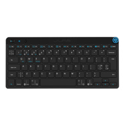 JLab Go Tastiera wireless – Piccola tastiera Bluetooth con connettività USB 2.4G, tastiera portatile silenziosa per iPad/iPad Mini/Tablet/PC/Laptop/Android/Apple Mac, design piatto e compatto