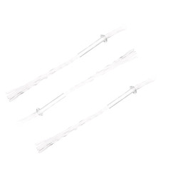 Aflytep 3Pcs Glass Tube Oil Lamp Wick Holder with 4.7 Inch Round Wick White