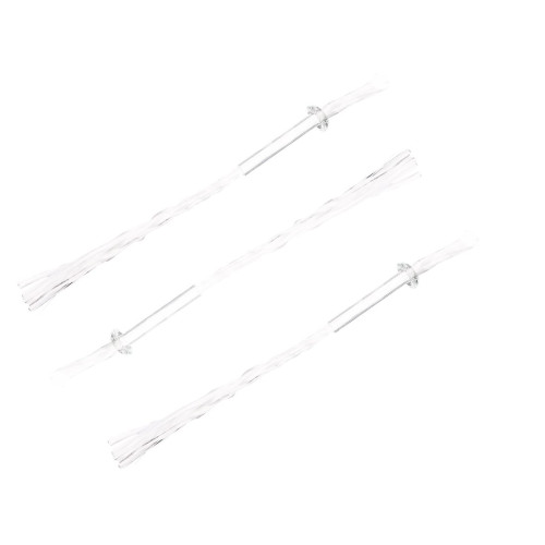 Aflytep 3Pcs Glass Tube Oil Lamp Wick Holder with 4.7 Inch Round Wick White