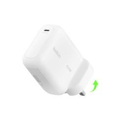 Belkin BoostCharge USB C Plug Charger 100W, GaN Compact and Foldable Plug Charger, Fast Charging for iPhone 17, Samsung Galaxy S26, Pixel 10, AirPods, Tablet, MacBook, Chromebook - White